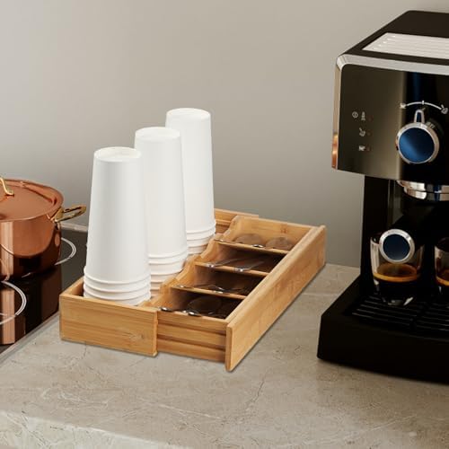 Expandable Bamboo Kitchen Drawer Organizer, Adjustable Silverware