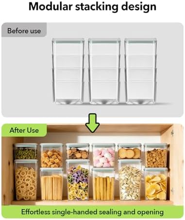 Airtight Food Storage Containers Set with One-Touch Lid, 6-Piece