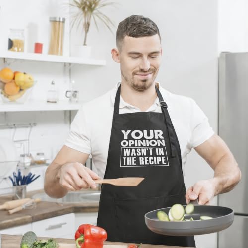 Funny Apron for Men Women,Humorous Kitchen Apron- Grilling Cooking BBQ
