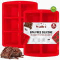 Walfos Mini Silicone Brownie Pan - 2 Piece 6-Cavity Non-stick Square