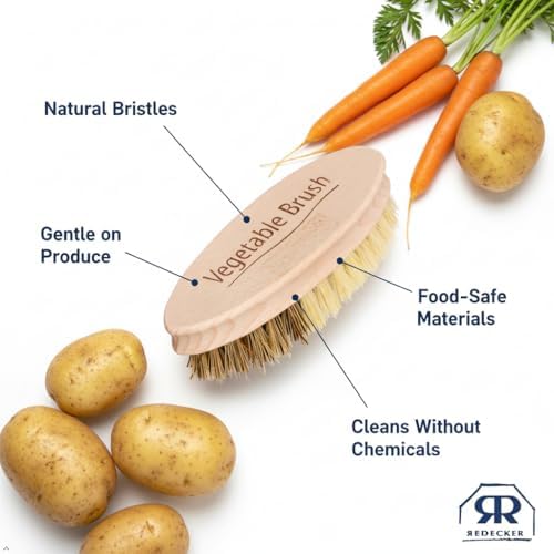 Redecker Dual-Sided Vegetable Brush, 5.25 Inch
