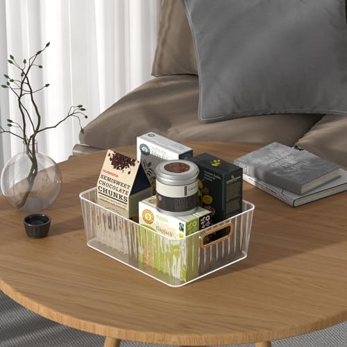 Kekow 6-Pack Clear Pantry Organizer Bins, Plastic Storage Bins with