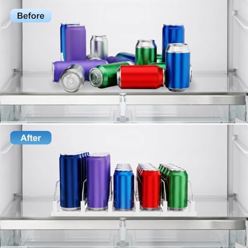 Dayacoco Self-Pushing Soda Can Organizer, 5 Rows, White