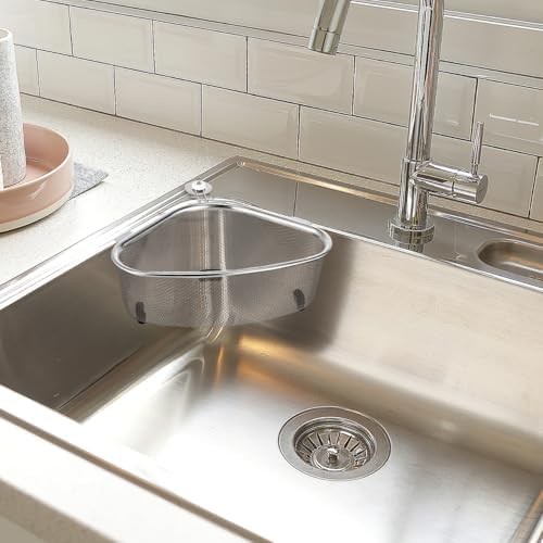 Baluue Triangle Corner Sink Strainer Sink Draining Basket with