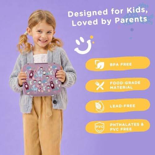 Kids Lunch Bento Box with 8oz Thermo/Ice Pack, BPA-Free, for School