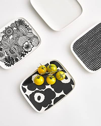 MARIMEKKO Oiva Unikko Rectangular Plate (Black) — Refine Your Kitchen