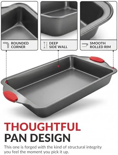 Boxiki Kitchen Non-stick 9x13 Rectangular Cake Pan - Durable Baking