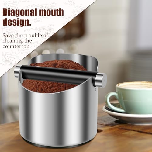 Coffee Knock Box Stainless Steel Espresso Knock Box with Removable
