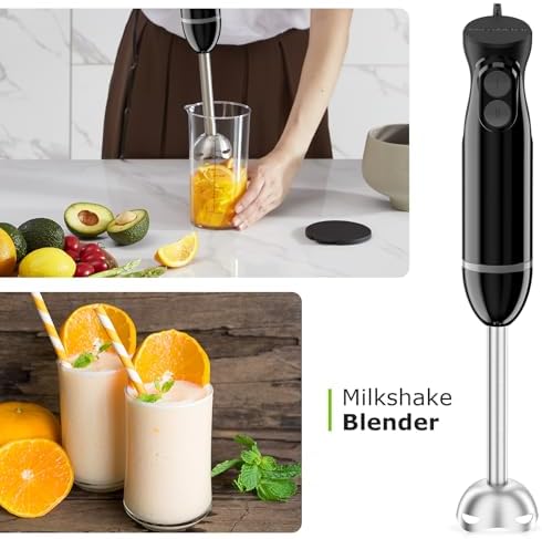 Bonsenkitchen 3-in-1 Immersion Blender Handheld with 2 Mixing Speed