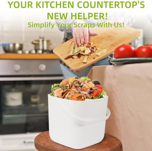 1.85 GAL/7L Kitchen Pail with Handle, Countertop Kitchen Bin