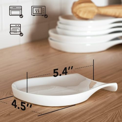 Spoon Rest, 4.5 Inches Spoon Holder for Kitchen Counter Porcelain