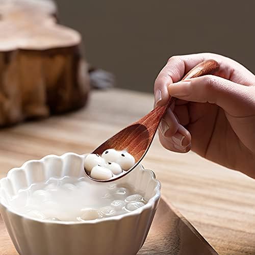 AOOSY Woode Soup Spoon for Eating, 4 Pcs Japanese Style Tablespoons