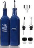 Blue Glass Oil and Vinegar Dispenser Set