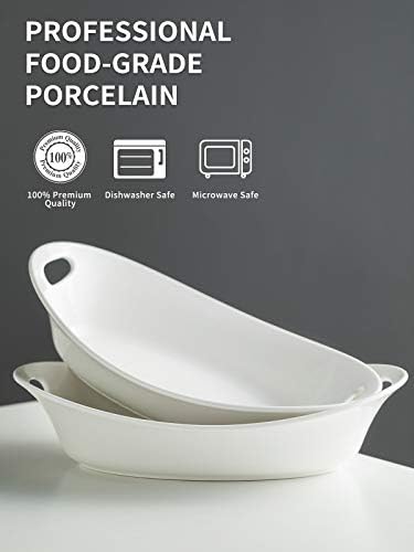 YHOSSEUN Large Serving Bowl with Handles, Oval Serving Platter Set of 2