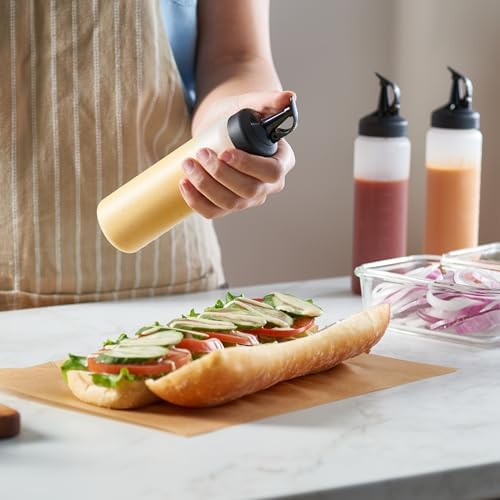 6 Pack Condiment Squeeze Bottles - 8 Oz Squirt Bottles with Leak Proof