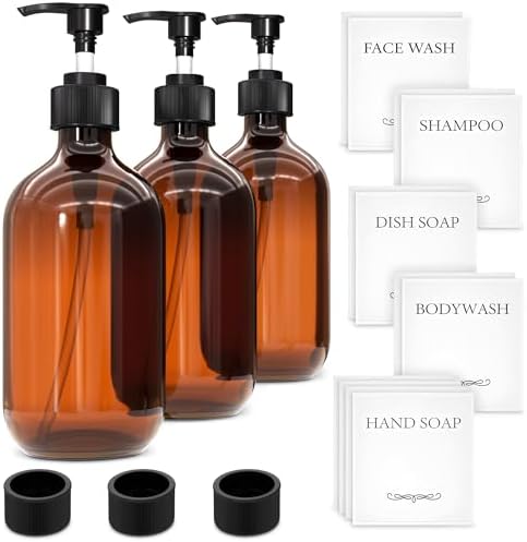 Plastic Soap Dispenser Set, 3 Pack, 16 Oz