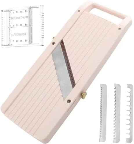 Professional Mandoline Slicer for Kitchen, Wide Vegetable Cutter with 4 Stainless Steel Blades