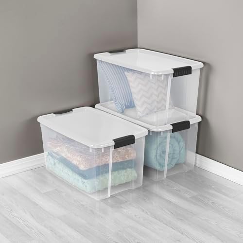 Sterilite Ultra Latch Box with Lids, 70 Quart, 4-Pack