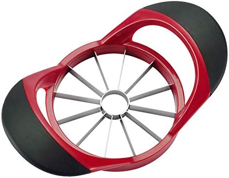 Apple Slicer and Corer, 12-Blade Stainless Steel with Red Frame