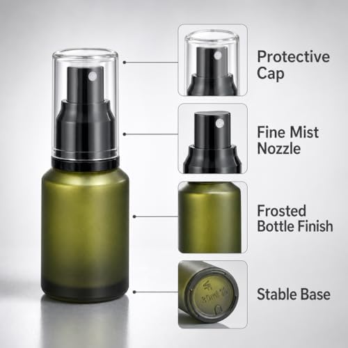 Glass Fine Mist Spray Bottles, 4 Pack, 1oz