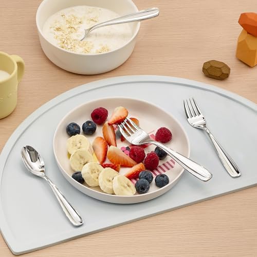 KINGSTONE 2-Piece Large Kids Utensils Set with Case, 18/10 Stainless