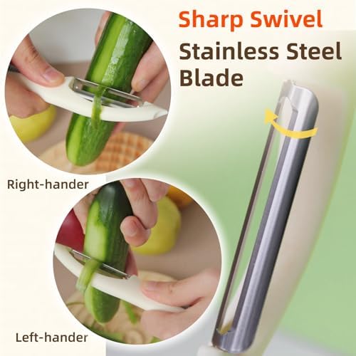 Stainless Steel Vegetable & Fruit Peeler for Kitchen, White