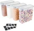 4 Pack Stackable Airtight Food Storage Containers (4L/135.2 oz) with