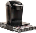 Mind Reader Single Serve Coffee Pod Drawer, 36 Pod Capacity, Countertop Organizer, Removable Dividers, Metal, Black