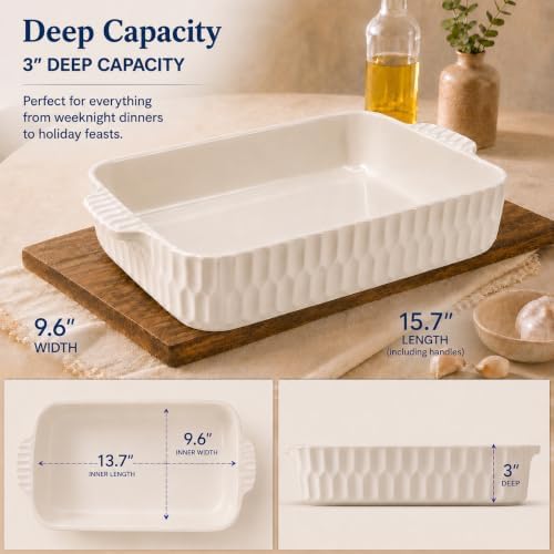 4.7QT Casserole Dishes for Oven, 9x13 in Ceramic Baking Dish