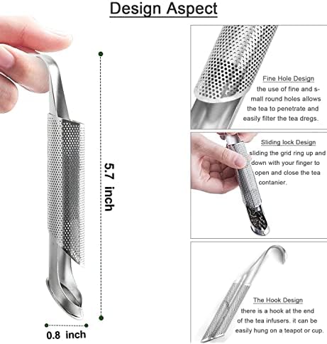 ACEBON Tea Strainers for Loose Tea, 2 PCS Stainless Steel Tea Infuser