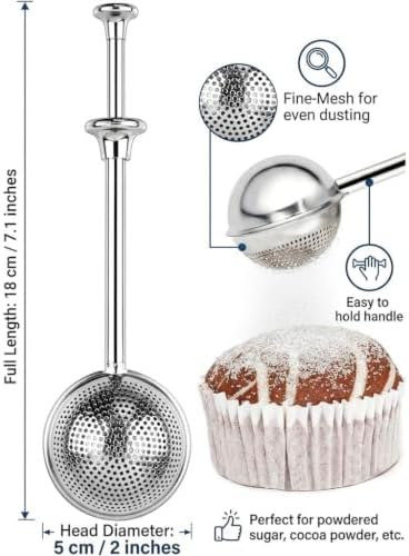 Powdered sugar shaker duster and flour dispenser