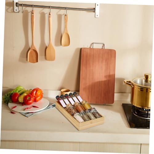 Bamboo Spice Rack Organizer, 3 Tier Drawer Shelf for Jars