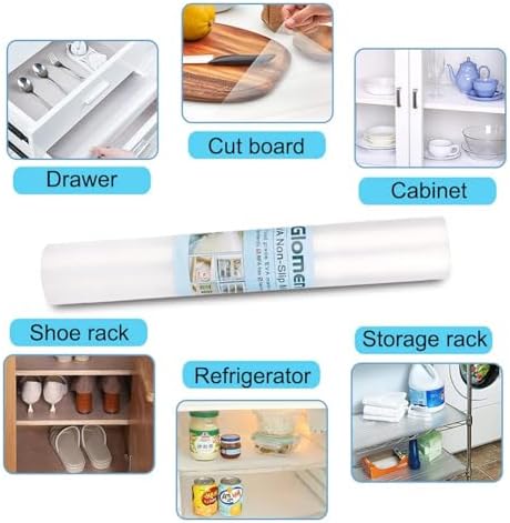 Glomen Shelf Liner, Non-Slip Cabinet Drawer Liner, 12 Inches x 20 FT