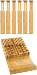 VaeFae Adjustable Bamboo Drawer Dividers and Bamboo Knife Drawer