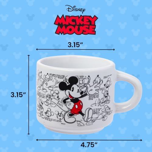 Silver Buffalo Disney Mickey Mouse Ceramic, Espresso Cup Stack, 4pk