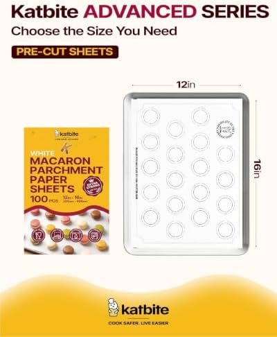 Katbite 12x16 Inch Macaron Parchment Paper Sheets 100PCS, Non-Stick