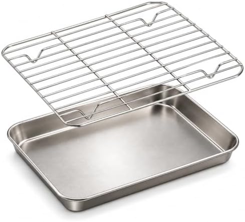 Titanium Baking Sheet with Cooling Rack Set of 2, 16x12Inch Cookie