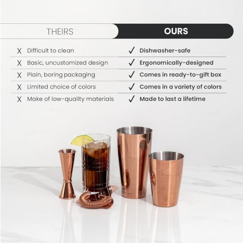 A Bar Above Cocktail Shaker Set, 4-Piece Professional Bartender Kit