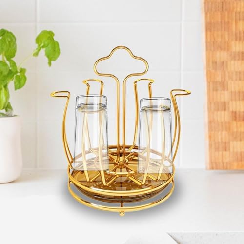 Fenteer Cup Drying Rack Mug Draining Organizer Space Saving with Drain