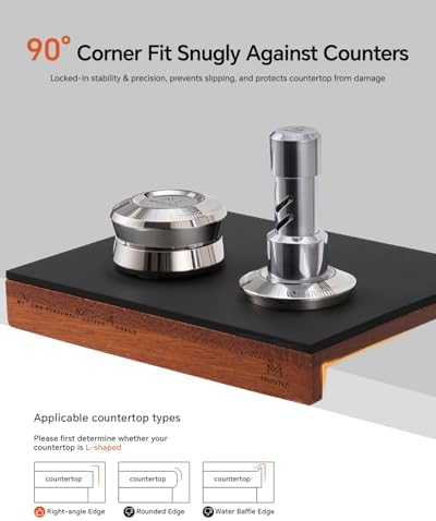 Espresso Tamping Mat - Premium Walnut with Silicone Pad, 9.21 x 7.24"