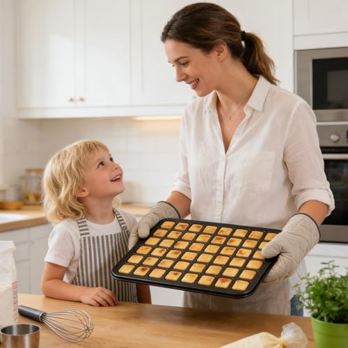 2 Pack Mini Brownie Bites Pan with Dividers, Small Square Muffin Pans
