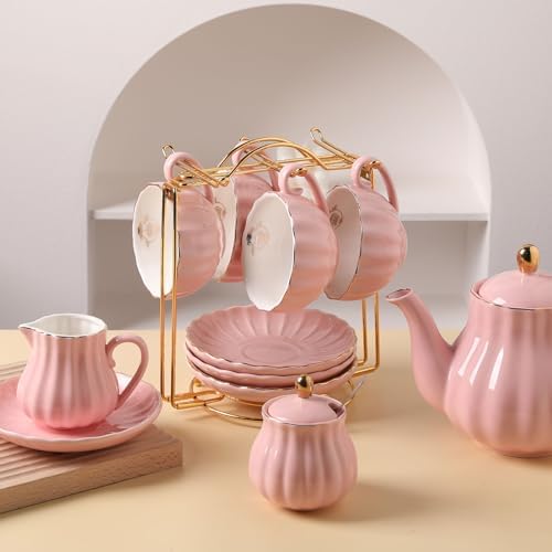 Sweejar Foldable Tea Cups Display Stand, Holds 6 Cups and 6 Saucers