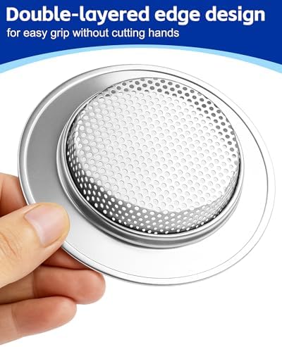4-Pack Kitchen Sink Drain Strainers, Stainless Steel, 4.5-Inch