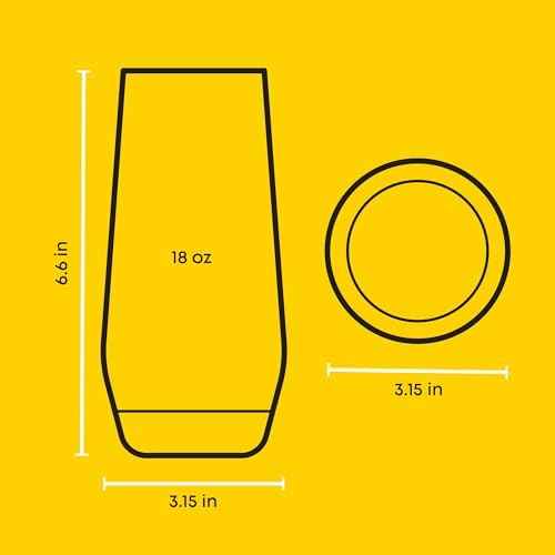 JoyJolt Gwen 18.5 oz Highball Glasses, 4pc Tall Glass Sets. Lead-Free