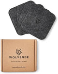 Felt Drink Coasters, Set of 4, 10 x 10 cm, Dark Grey