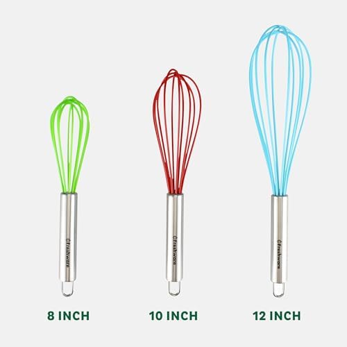 Freshware Silicone Whisk, Silicone Cooking Utensil Set, Silicone