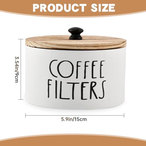 Wooden Coffee Filter Holder With Lid, Coffee Filter Storage Container