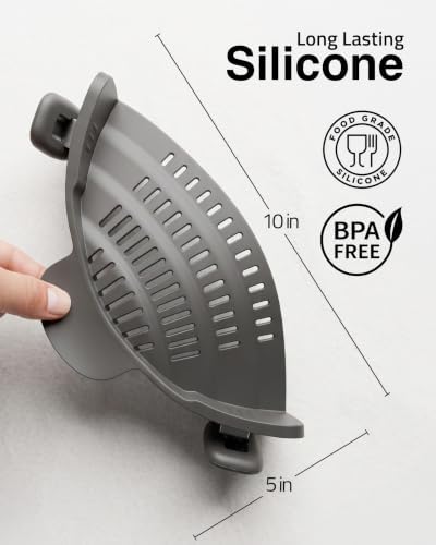 Kitchen Gizmo Snap N' Strain - Silicone Pasta Strainer Clip-On for