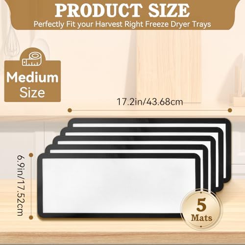 Silicone Mats for Harvest Right Freeze Dryer Trays, Medium, 5-Piece