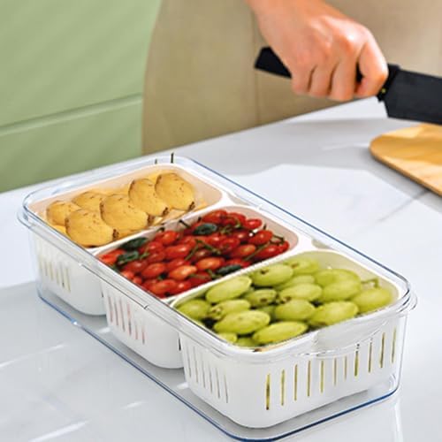 Food Containers Divided Transparent Keeper Container With Lid